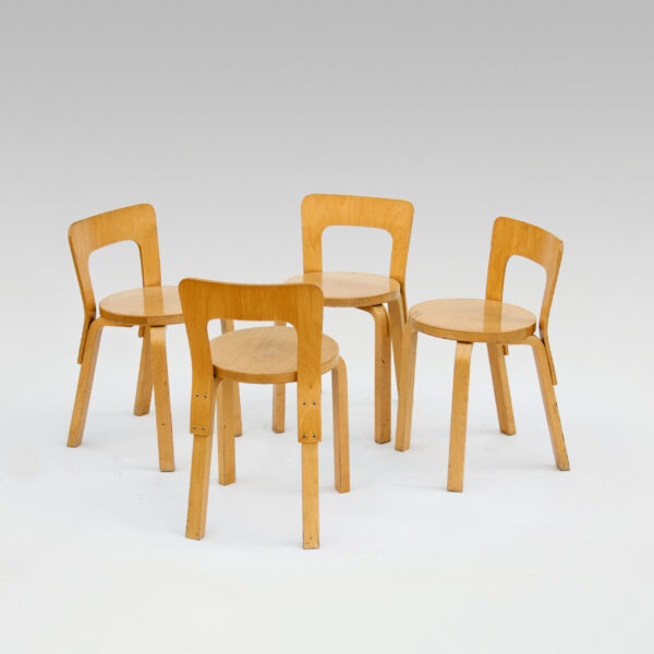 Set de 4 sillas Artek 65 Alvar Aalto 1930s