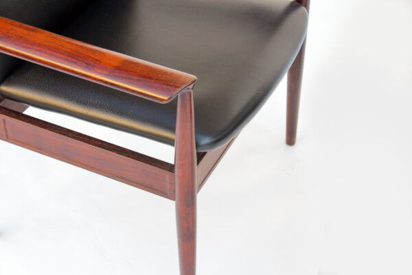 Finn Juhl Model 209 Diplomat Chair in Rosewood and Leather by Cado, 1960s - Imagen 3