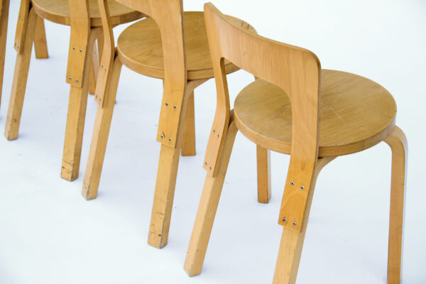 Set de 4 sillas Artek 65 Alvar Aalto 1930s - Imagen 6